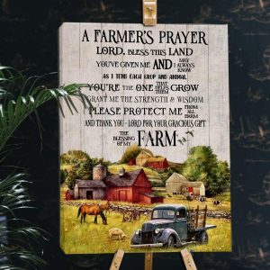 A Farmer's Prayer - Lord, Bless This Land You're Given Me, Tractor Lover Poster, Farmhouse Decor, Wall Decor, Farm Life, Sublimation printing - Woastuff