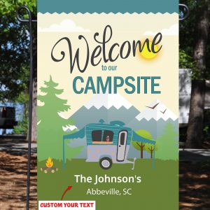 Camping Flag, Campsite Decor, Pop Up RV Custom Flag, Double Sides, Canvas - Woastuff