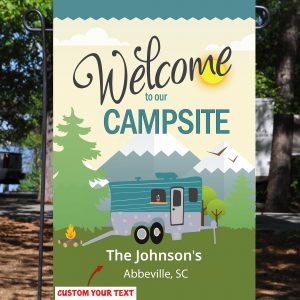 Campsite Custom Flag, Toy Hauler RV Decor, Outdoor signs, Thick Canvas - Woastuff
