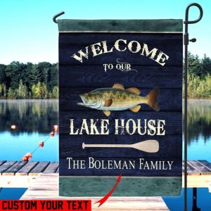 Custom Flag, Lake Flag, Summer Escape, Welcome To Our Lake House, Canvas Material - Woastuff