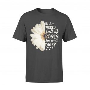 Mom gift on Gift For Mom, Mom loves daisy in a world of roses quote t shirt, Woman, Size L, Pink, Ultra cotton - Woastuff