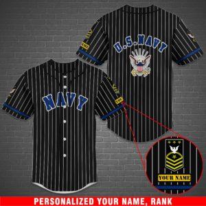 US Navy Baseball Shirt Custom Rank And Name