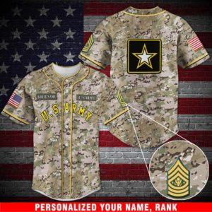 Army Baseball Shirt- Military Baseball Shirt Custom Rank And Name