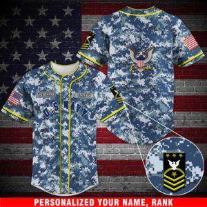 Navy Baseball Shirt- Military Baseball Shirt Custom Rank And Name