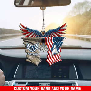 Space Force Military Car Ornament Custom Name And Rank