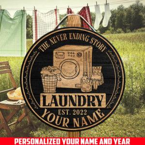 Laundry Woodsign Personalized Your Name And Year, The Never Ending Story , Summer Gifts