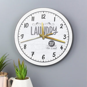 Laundry Wood Clock, Laundry Room Clock, Laundry 25 Per Load, Laundry Room Decorations, Gifts For Her, Gifts For Mom