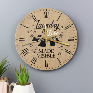 Laundry Wood Clock, Laundry Is Love Made Visible, Laundry Room Clock, Laundry Room Decorations, Gifts For Her, Gifts For Mom