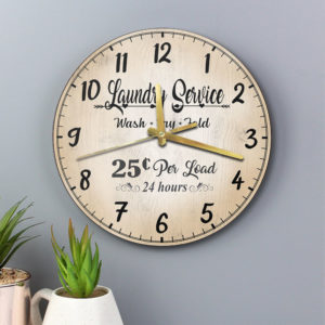 Laundry Wood Clock, Laundry Service, Laundry Room Clock, Laundry Room Decorations, Gifts For Her, Gifts For Mom