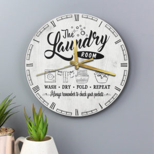 Laundry Wood Clock, The Laundry Room, Laundry Room Clock, Laundry Room Decorations, Gifts For Her, Gifts For Mom