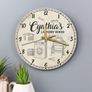 Laundry Wood Clock, Laundry Room Clock, Laundry Room Decorations, Gifts For Her, Gifts For Mom