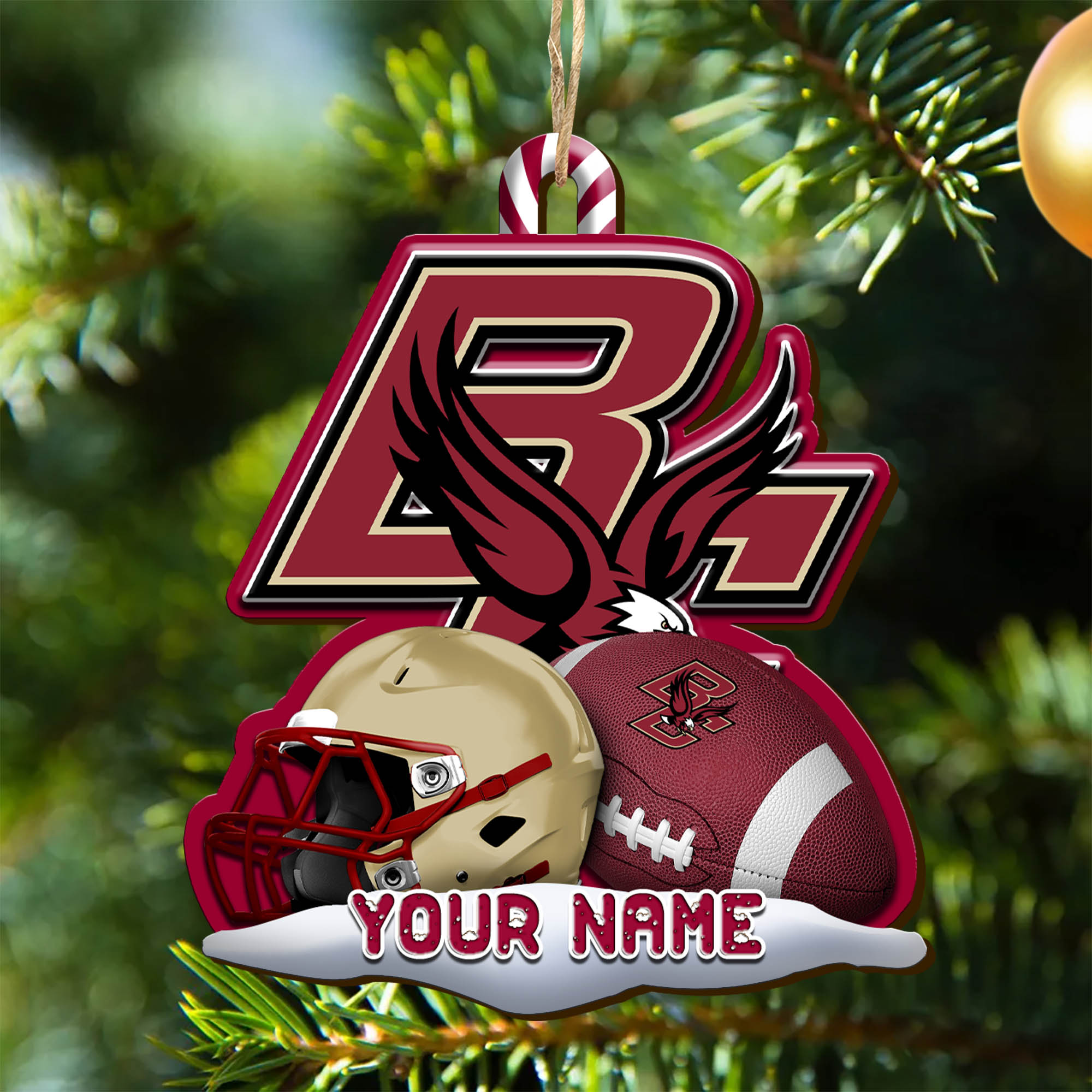 Boston College Eagles Sport Wooden Ornament Customized Your Name, Christmas Gifts For Sport Fan, Christmas Decorations Sport ETHY-53468